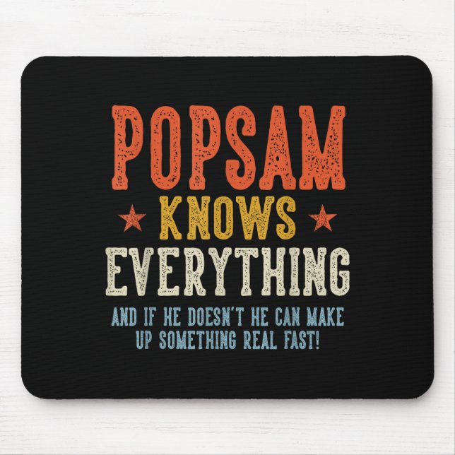 Popsam vet allt fars dag retro vintage musmatta (Framsidan)