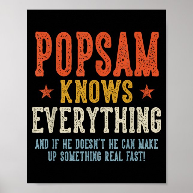 Popsam vet allt fars dag retro vintage poster (Framsidan)