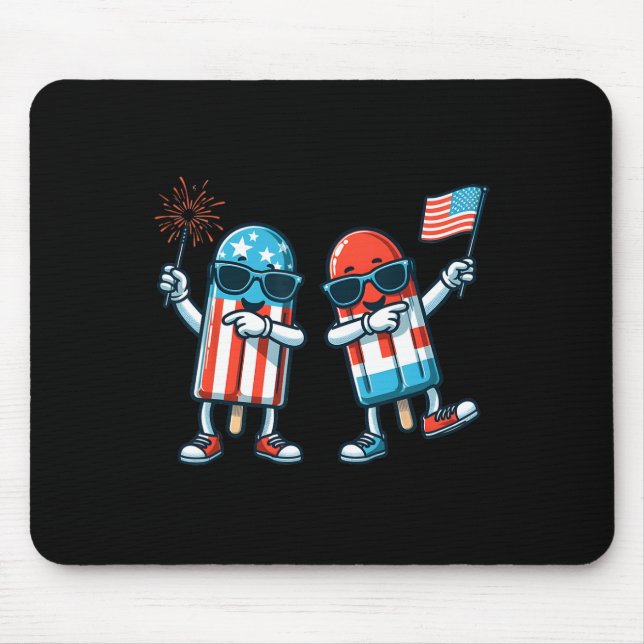 Popsicle American Flag 4:e juli Patriotic Summe Musmatta (Framsidan)