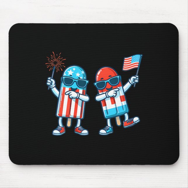 Popsicle American Flag 4:e juli Patriotic Summe Musmatta (Framsidan)