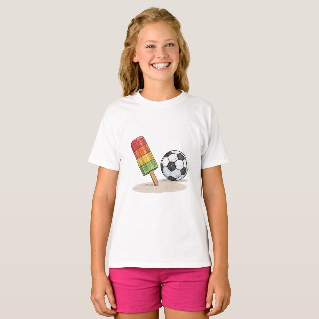 Popsicle and soccer ball t shirt (Hel framsida)