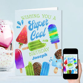 Popsicle Anpassningsbar Age Boy Toppen Birday Card Kort