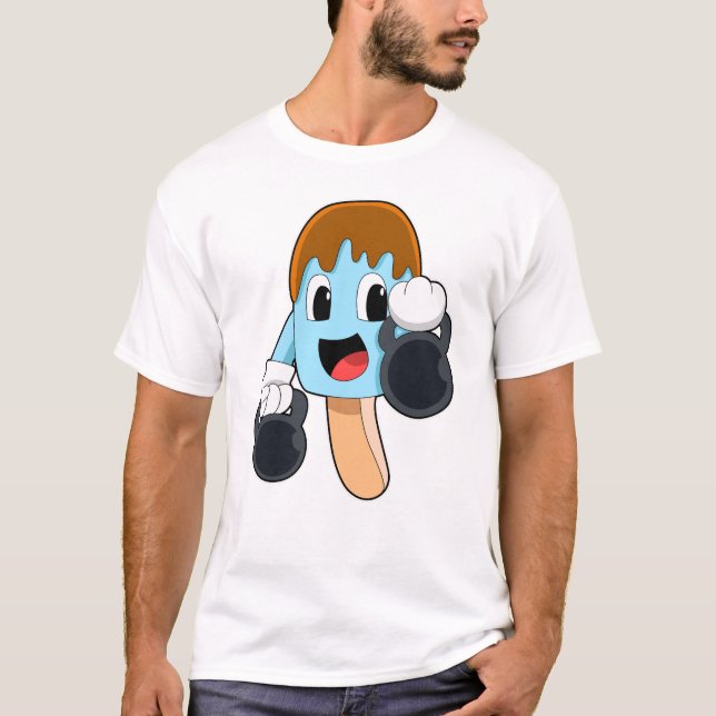 Popsicle at Strength Training with Dumbbells T Shirt (Framsida)