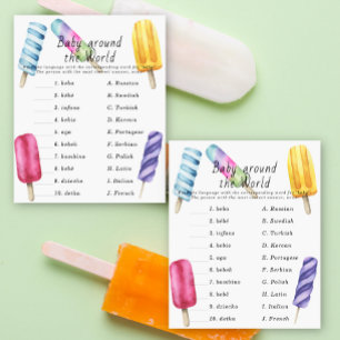 Popsicle Baby dusch - Baby värld runt-spelet