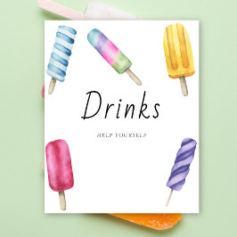 Popsicle Baby dusch - DRINKS, HJÄLP DIG SJÄLV Poster