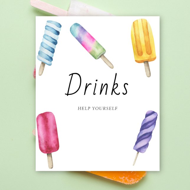 Popsicle Baby dusch - DRINKS, HJÄLP DIG SJÄLV Poster (Skapare uppladdad)