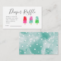 Popsicle Baby Shower Diaper Raffle Biljett