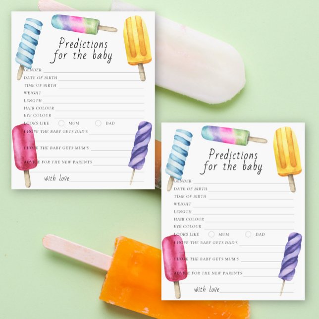 Popsicle baby shower Förutsägelser och råd baby (Skapare uppladdad)