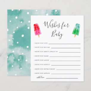 Popsicle Baby Shower Önskemål för Baby-kort