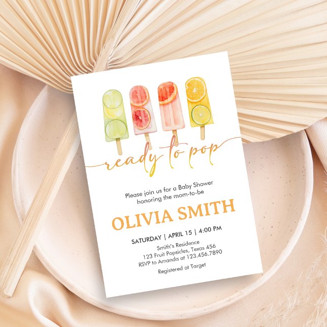 Popsicle Baby Shower redo Inbjudningar (Popsicle Baby Shower Invitation)