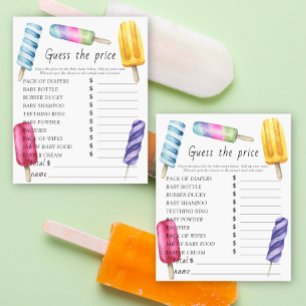 Popsicle babydusch - Gissa prist spel