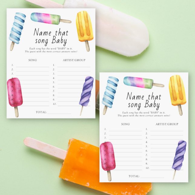 Popsicle babydusch Namn, sång baby (Skapare uppladdad)