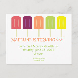 Popsicle Birthday-inbjudan Inbjudningar