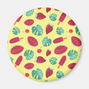 Popsicle, Cherry, Strawberry och Watermelon Löv Magnet