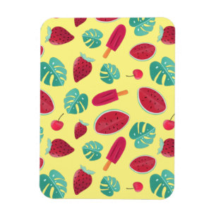 Popsicle, Cherry, Strawberry och Watermelon Löv Magnet
