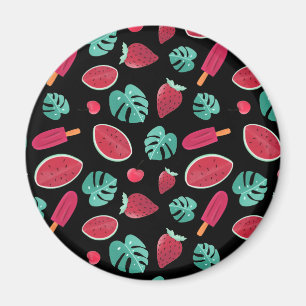 Popsicle, Cherry, Strawberry och Watermelon Löv Magnet