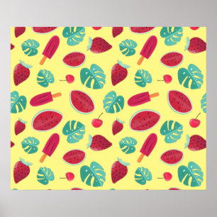 Popsicle, Cherry, Strawberry & Watermelon Löv Poster