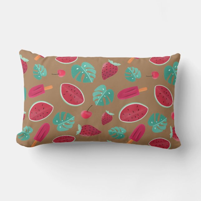 Popsicle, Cherry, Strawberry & Watermelon Lumbarkudde (Framsida)