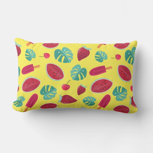 Popsicle, Cherry, Strawberry & Watermelon Lumbarkudde (Framsida)