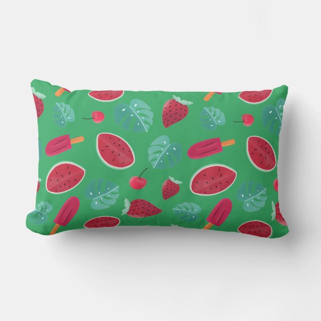Popsicle, Cherry, Strawberry & Watermelon Lumbarkudde (Framsida)