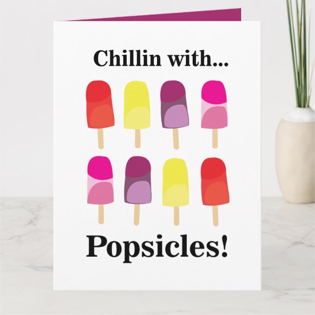 Popsicle Colorful Summer Birthday Kort (Framsida)
