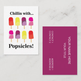 Popsicle Colorful Summer Food Visitkort