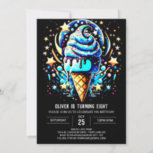 Popsicle Digital Sweet Boy Ice Cream Birthday Inbjudningar