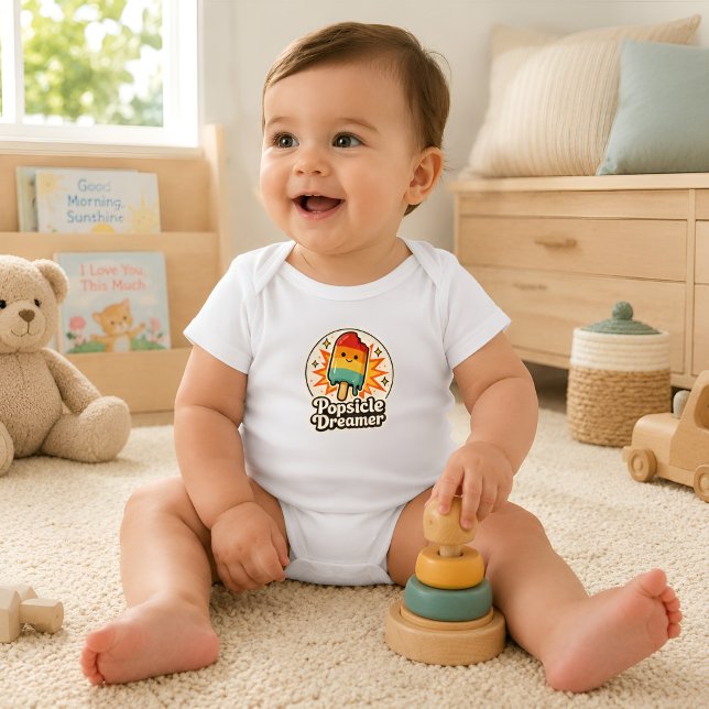 Popsicle Drömmare Retro Baby Bodysuit T Shirt (Skapare uppladdad)