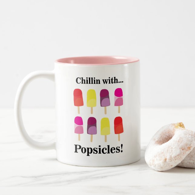Popsicle Färgglad sommar  Två-Tonad Mugg (Med munk)