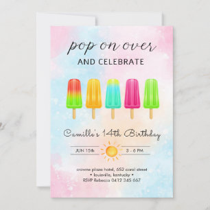 Popsicle glass Birthday Inbjudningar