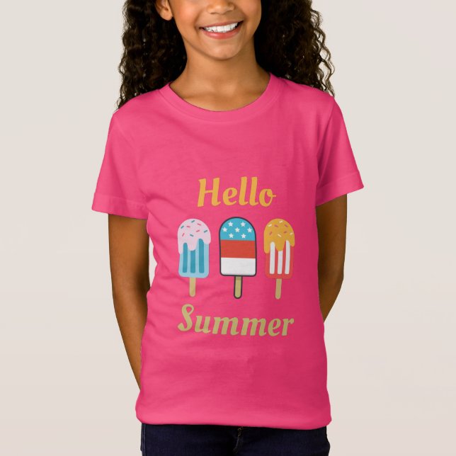 Popsicle Hej Summer T-Shirt (Framsida)