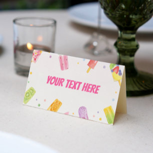 Popsicle Ice Cream Tält Place Card (sommartid) Par Placeringskort