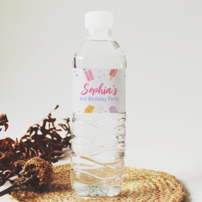 Popsicle Ice Cream Vattenflaska Label Sommar Party Vattenflaskor Etikett (Skapare uppladdad)