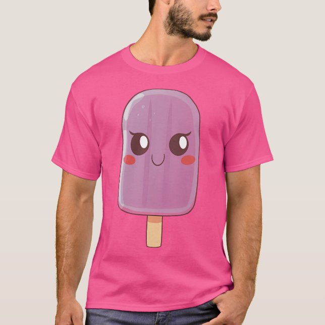 Popsicle Kawaii Black Cherry T Shirt (Framsida)