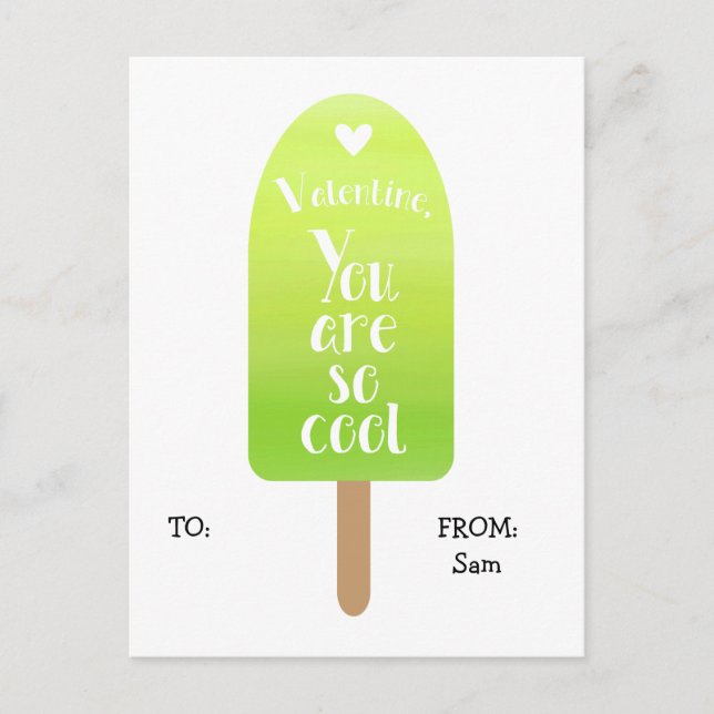 Popsicle Kids School Classroom Valentine Cards Helg Vykort (Framsida)