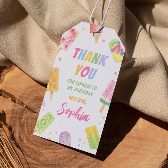 Popsicle Märkre Birthday Baby Shower Presentetikett (Skapare uppladdad)