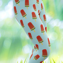 Popsicle Mönster Blue Summer Ice Cream Leggings
