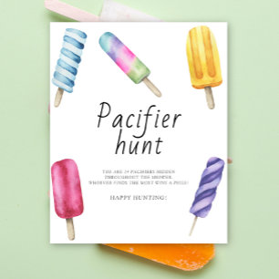 Popsicle - nappar jakt på babyduschspel poster