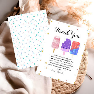 Popsicle Neutralt Baby Shower - tack för ditt kort