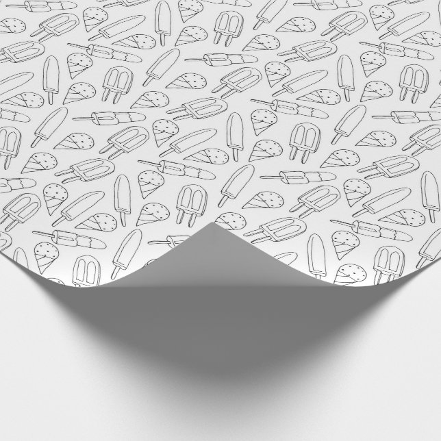 Popsicle och Ice Cream Färg Din egen Mönster Presentpapper (Hörn)