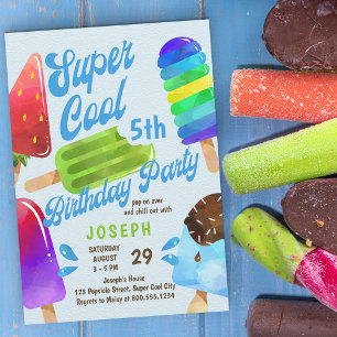 Popsicle Party, alla ålderskorgar, Toppen Coola Inbjudningar