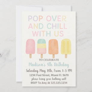 Popsicle Party Barns födelsedag-inbjudan Inbjudningar