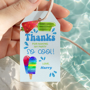 Popsicle Party Coola Ices Blue Tack Presentetikett