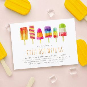 Popsicle Party Inbjudan till Barns födelsedag-pa