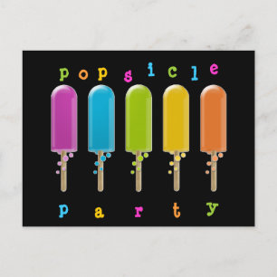 popsicle party inbjudan vykort