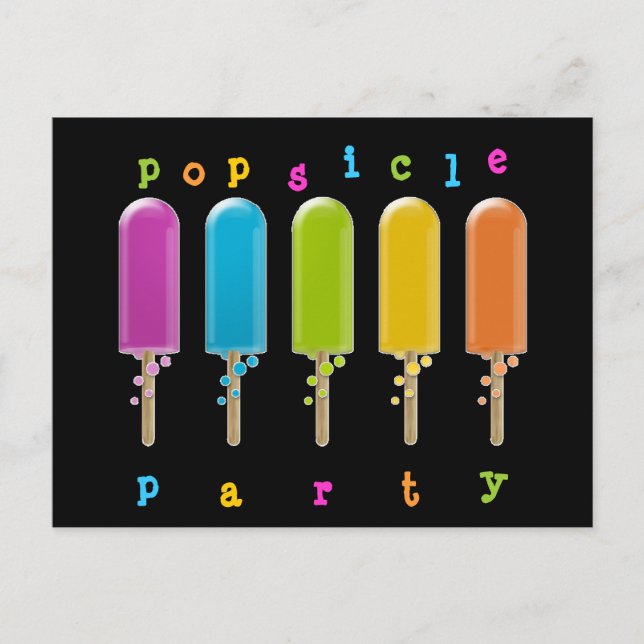 popsicle party inbjudan vykort (Framsida)