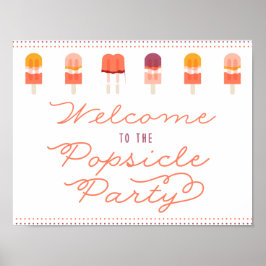 Popsicle Party Välkomstdörrssignatur Poster