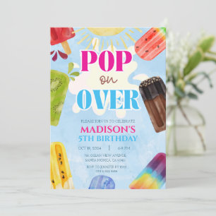 Popsicle Pop På Över Glass 1:a 3:e 4:e 5:e 6:e Inbjudningar