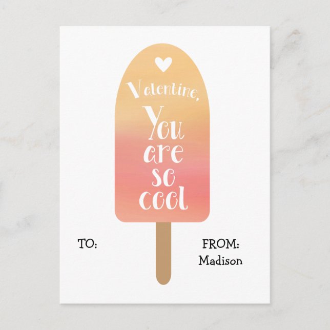 Popsicle School Classroom Valentine Cards för barn Helg Vykort (Framsida)