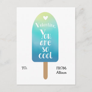 Popsicle School Classroom Valentine Cards för barn Helg Vykort